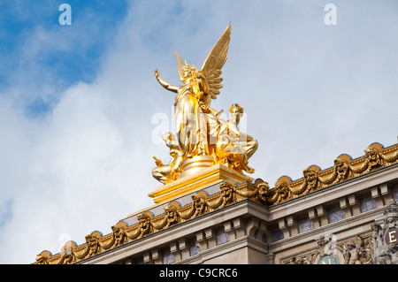 gold statue Palais opera house de Paris Garnier France Stock Photo