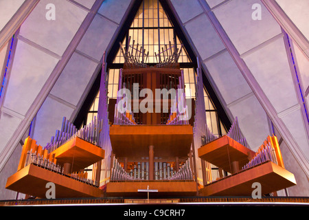 Air Force Academy Cadet Chapel, completed in 1962, at the United States Air Force Academy Stock Photo