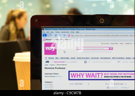 The Very website shot in a coffee shop environment (Editorial use only: ­print, TV, e-book and editorial website). Stock Photo