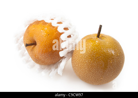 Nashi pears on white background Stock Photo