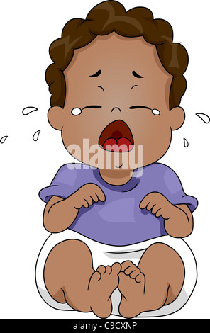 Illustration of a Baby Crying Stock Photo