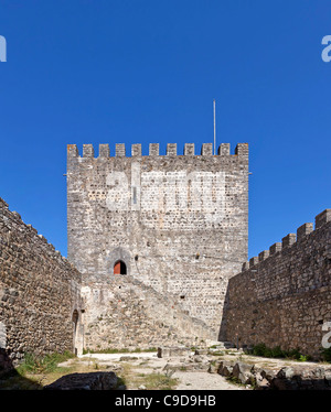 Bailey of the keep of the Leiria Castle. Leiria, Portugal. Stock Photo