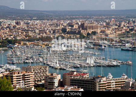 Palma de Mallorca Majorca harbor panoramic Balearic Islands Spain Europe Stock Photo