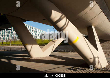 Under the Metrolink tram (light rail) station at Central Business Park, Newton Heath, Manchester, England, UK Stock Photo