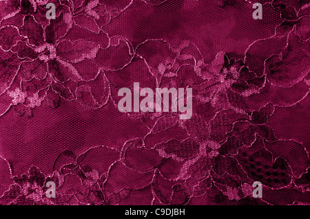 Luxury dark red vintage fabric with floral lace Stock Photo