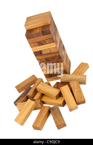 Jenga wooden block game Stock Photo