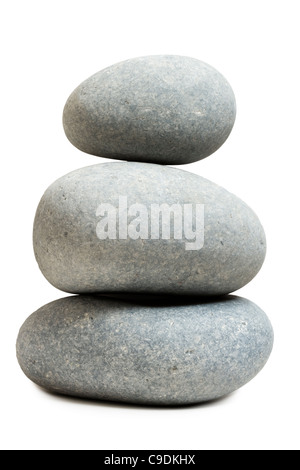 Pile of large pebbles (limestone). Stock Photo