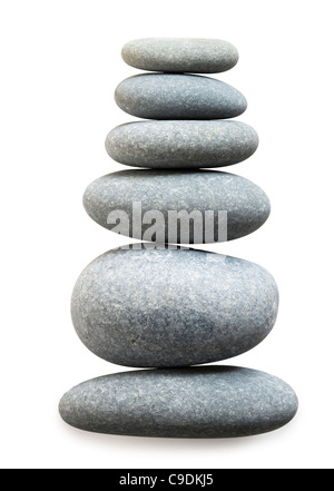 Pile of large pebbles (limestone). Stock Photo
