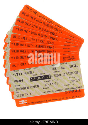 Train tickets Stock Photo