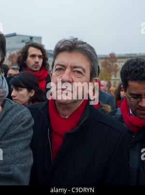 Paris, France, Politics, Jean-Luc Melenchon, presidential candidate for the leftist 'Front de Gauche' party, (Homage Memorial to Daniele Mitter-rand), french political party Stock Photo