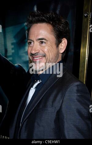 Lead Actor Robert Downey Jr. attends the European Premiere of Sherlock Holmes: A Game of Shadows at The Empire, Leicester Square on Thursday 8th December 2011. Persons pictured: Robert Downey Jr.. Picture by Julie Edwards Stock Photo