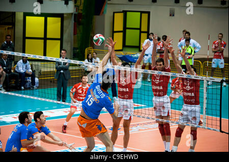 Italian Volleyball League  Acqua Paradiso Monza - Copra Piacenza Stock Photo