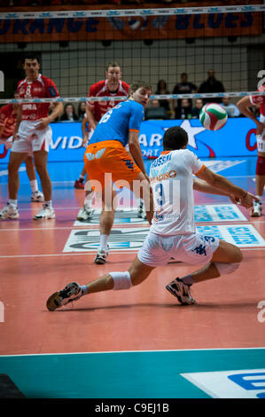 Italian Volleyball League  Acqua Paradiso Monza - Copra Piacenza Stock Photo