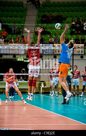 Italian Volleyball League  Acqua Paradiso Monza - Copra Piacenza Stock Photo