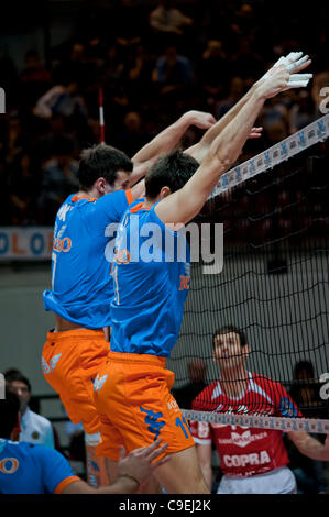 Italian Volleyball League  Acqua Paradiso Monza - Copra Piacenza Stock Photo