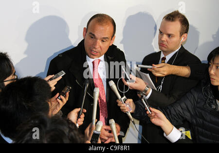 Dec. 13, 2011 - Tokyo, Japan - MICHAEL C. WOODFORD, former president and chief executive officer of Olympus Corp., arrives at Haneda Airport in Tokyo, Japan.  Credit Image: Â© Koichi Kamoshida/Jana Press/ZUMAPRESS.com) (Credit Image: © Koichi Kamoshida/Jana Press/ZUMAPRESS.com) Stock Photo