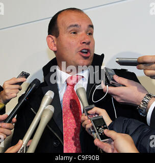 Dec. 13, 2011 - Tokyo, Japan - MICHAEL C. WOODFORD, former president and chief executive officer of Olympus Corp., arrives at Haneda Airport in Tokyo, Japan.  Credit Image: Â© Koichi Kamoshida/Jana Press/ZUMAPRESS.com) (Credit Image: © Koichi Kamoshida/Jana Press/ZUMAPRESS.com) Stock Photo