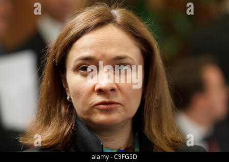 Russian Economic Development Minister Elvira Nabiullina pictured at the 28th EU-Russia summit which was held in Brussels. Stock Photo