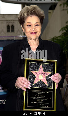 Apr. 18, 2003 - Hollywood, California, U.S. - K47022MG.LOS ANGELES, April 18 2003 (SSI) - -.Legendary singer Etta James, poses for photographers during ceremony honoring her with with the 2,223nd Star on the Hollywood Walk of Fame, on April 18, in Los Angeles. mg/mg/ /Super Star Images.  /   2003.(C