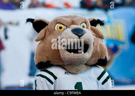 Dec. 17, 2011 - Boise, Idaho, United States of America - 17 December 2011: The Ohio mascot during first half action of the Famous Idaho Potato Bowl in Boise Idaho. The Utah State Aggies led the Ohio Bobcats 9-7 at the half. (Credit Image: © Stanley Brewster/Southcreek/ZUMAPRESS.com) Stock Photo