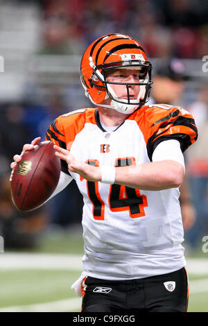 Dec. 18, 2011 - Saint Louis, Missouri, U.S - Cincinnati Bengals quarterback Andy Dalton (14) in action during the NFL game between the Cincinnati Bengals and the St. Louis Rams at the Edward Jones Dome in St. Louis, Missouri. (Credit Image: © Scott Kane/Southcreek/ZUMAPRESS.com) Stock Photo