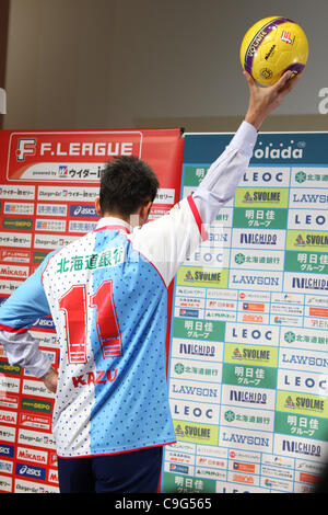 Kazuyoshi Miura, DECEMBER 16, 2011 - Futsal : Yokohama FC's Kazuyoshi Miura announces playing for Espolada Hokkaido in the F-League match being held on January 15 during the press conference at JFA House in Tokyo, Japan. (Photo by Kenzaburo Matsuoka/AFLO) Stock Photo