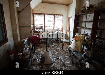 CAGAYAN DE ORO, PHILIPPINES, 22/12/2011. A room filled with mud after flooding. Typhoon Washi in the Philippines has killed more than 1000 people, and leave  tens of thousands homeless. Stock Photo