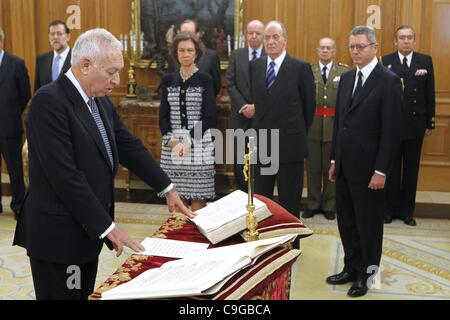 Dec. 22, 2011 - Madrid, Spain - Spain's Minister of Foreign Affairs Jose Manuel Garcia Margallo is sworn in during a ceremony at the Zarzuela Palace in Madrid, on December 21, 2011. Spain swore in a new conservative government Thursday, hailed as an economic rescue squad to roll out urgent reforms.  Stock Photo