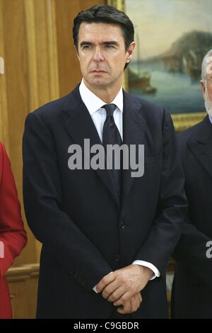 Dec. 22, 2011 - Madrid, Spain - Spain's Minister of Industry, Energy and Tourism Jose Manuel Soria is sworn in during a ceremony at the Zarzuela Palace in Madrid, on December 22, 2011. Spain swore in a new conservative government Thursday, hailed as an economic rescue squad to roll out urgent reform Stock Photo