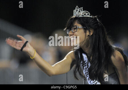 October 28, 2011 - Orlando, Florida, U.S. - ARIANNA MUNIZ, daughter of singer MARC ANTHONY, waves to friends in the stands while riding around the track after being crowned Homecoming Queen for Bishop Moore high school. (Credit Image: © Phelan Ebenhack/ZUMApress.com) Stock Photo