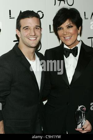 Mark Ballas, Kris Jenner at arrivals for New Year's Eve Party at TAO, TAO Nightclub at The Venetian Resort Hotel and Casino, Las Vegas, NV December 31, 2011. Photo By: James Atoa/Everett Collection Stock Photo