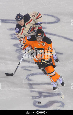 Philadelphia Flyers Kimmo Timonen from left of Finland Jeff Carter and Chris Pronger celebrate after Carter s goal in the third period of an NHL hockey game against the New Jersey Devils Saturday