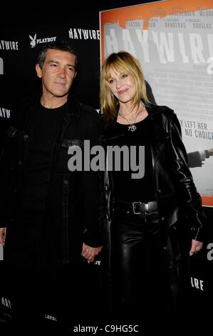 Antonio Banderas, Melanie Griffith at arrivals for HAYWIRE Premiere, Directors Guild of America (DGA) Theater, Los Angeles, CA January 5, 2012. Photo By: Michael Germana/Everett Collection Stock Photo