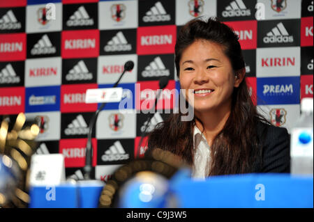 Homare Sawa, JANUARY 11, 2012 - Football / Soccer : Homare Sawa attends a press conference at JFA House in Tokyo, Japan. Homare Sawa was awarded the FIFA Women's World Player of the Year. (Photo by Jun Tsukida/AFLO SPORT) [0003] Stock Photo