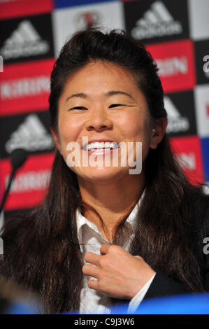 Homare Sawa, JANUARY 11, 2012 - Football / Soccer : Homare Sawa attends a press conference at JFA House in Tokyo, Japan. Homare Sawa was awarded the FIFA Women's World Player of the Year. (Photo by Jun Tsukida/AFLO SPORT) [0003] Stock Photo