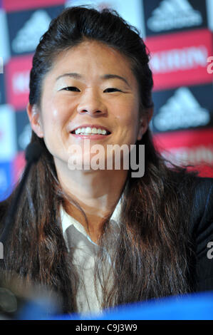 Homare Sawa, JANUARY 11, 2012 - Football / Soccer : Homare Sawa attends a press conference at JFA House in Tokyo, Japan. Homare Sawa was awarded the FIFA Women's World Player of the Year. (Photo by Jun Tsukida/AFLO SPORT) [0003] Stock Photo