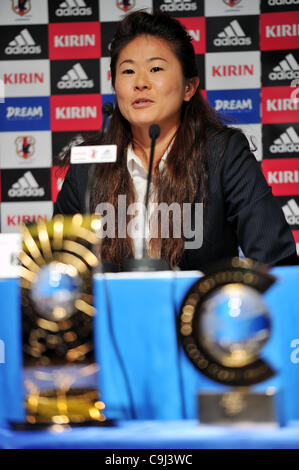 Homare Sawa, JANUARY 11, 2012 - Football / Soccer : Homare Sawa attends a press conference at JFA House in Tokyo, Japan. Homare Sawa was awarded the FIFA Women's World Player of the Year. (Photo by Jun Tsukida/AFLO SPORT) [0003] Stock Photo