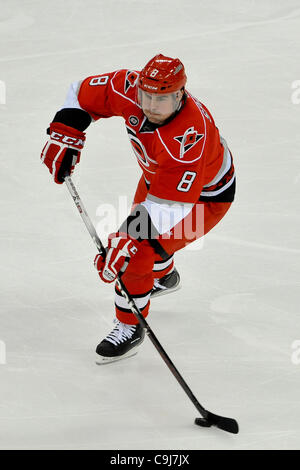 Jan. 10, 2012 - Raleigh, North Carolina, U.S - Carolina Hurricanes defenseman Jaroslav Spacek (8) during tonights game.Flyers defeated Hurricanes 2-1 at RBC Center in Raleigh North Carolina. (Credit Image: © Anthony Barham/Southcreek/ZUMAPRESS.com) Stock Photo