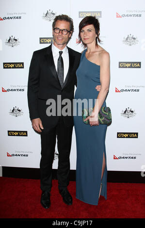 GUY PEARCE & KATE MESTITZ G'DAY USA AUSTRALIA WEEK 2012 BLACK TIE GALA HOLLYWOOD LOS ANGELES CALIFORNIA USA 14 January 2012 Stock Photo