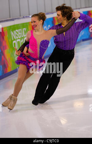 Jan. 15, 2012 - Innsbruck, Austria - Rachel Parsons and Michael Parsons  from Usa perform the pair short dance program at the Figure Skating event of the Winter Youth Olympic Games (YOG) 2012 (Credit Image: © Marcello Farina/Southcreek/ZUMAPRESS.com) Stock Photo