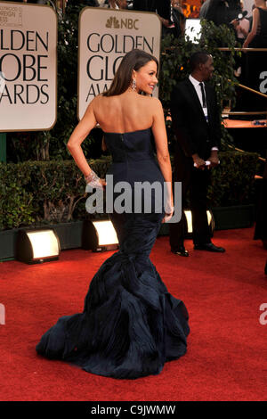 Jan. 15, 2012 - Los Angeles, California, U.S. - Actress SOFIA VERGARA arrives on the red carpet for the 69th annual Golden Globe Awards wearing a slinky Vera Wang gown and Harry Winston jewelry. (Credit Image: © ZUMAPRESS.com) Stock Photo