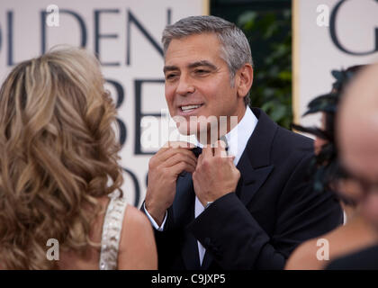 arrives to the 69th Annual Golden Globe Awards at the Beverly Hilton Hotel in Beverly Hills, California on Sunday, January 15, 2012. Stock Photo