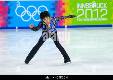 Jan. 16, 2012 - Innsbruck, Austria - Shoma Uno from Japan performs during men's free program event at the Winter Youth Olympic Games (YOG) 2012. (Credit Image: © Marcello Farina/Southcreek/ZUMAPRESS.com) Stock Photo