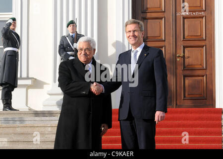 Jan. 18, 2012 - Berlin, Berlin, Germany - Palestine President Mahmoud Abbas meets German President Christian Wulff at Bellevue Palace in Berlin, Germany, 18 January 2012. The next day Abbas will meet German Chancellor Angela Merkel (CDU) for political talks. Photo by Thaer Ganaim (Credit Image: © Th Stock Photo