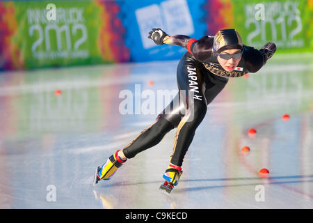 Jan. 18, 2012 - Innsbruck, Austria - Seitaro ICHINOHE from Japan races during men's 3000m speed skating event at the Winter Youth Olympic Games (YOG) 2012. (Credit Image: © Marcello Farina/Southcreek/ZUMAPRESS.com) Stock Photo