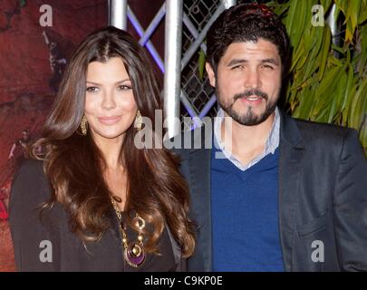 Ali Landry and her family at arrivals for Cirque du Soleil Opening Night of OVO, Grand Chapiteau at the Santa Monica Pier, Santa Monica, CA January 20, 2012. Photo By: Emiley Schweich/Everett Collection Stock Photo