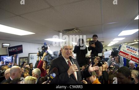 Jan. 21, 2012 - Greenville, SC, U.S - Republican Presidential candidate NEWT GINGRICH visits Tommy's Ham House on the day of the South Carolina primary. (Credit Image: © Mark Makela/ZUMAPRESS.com) Stock Photo