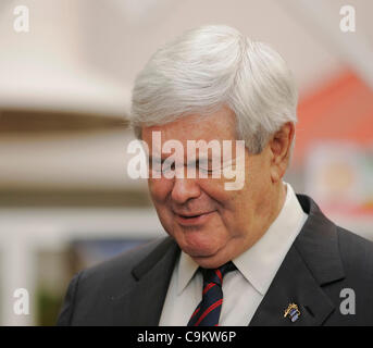 Republican presidential candidate and former House Speaker NEWT GINGRICH grimaces while campaigning at MUSC Children's Hospital. South Carolina's primary election is scheduled for January 21. Stock Photo