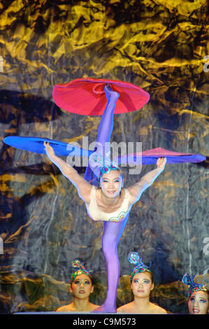 LINCOLN, CA - January 20: The Chinese Acrobats Of Hebei perform at Thunder valley Casino in Lincoln, California on January 20, 2012 Stock Photo