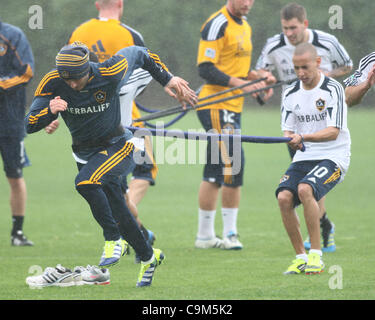 DAVID BECKHAM DAVID BECKHAM'S FIRST DAY BACK AT LA GALAXY TRAINING CARSON LOS ANGELES CALIFORNIA USA 23 January 2012 Stock Photo